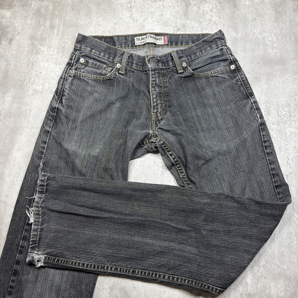 VTG Levis 514 Jeans Mens 30X32 Black Straight Slim Fit Stretch Pockets Denim Y2K
